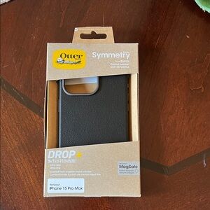 OtterBox Symmetry Series Cactus Leather iPhone 15 Pro Max Case - Black